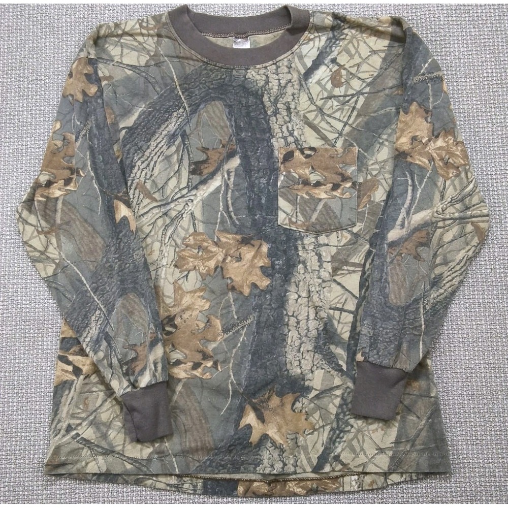VINTAGE RANGER REALTREE HARDWOODS CAMOFLAUGE LONG SLEEVE POCKET T-SHIRT L